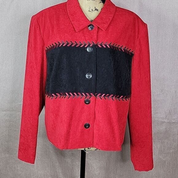POSITIVE‎ ATTITUDE Faux Suede Embroidered Jacket 20 - Picture 1 of 8